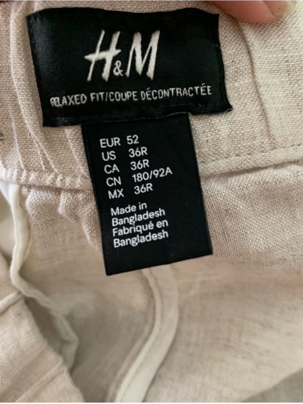 H&M 100% Linen Drawstring Relaxed Pants - Neutral Beige small/ medium - Picture 7 of 8